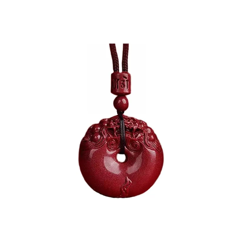 YUDI Reconstructed Cinnabar Necklace Amulet Unisex-0