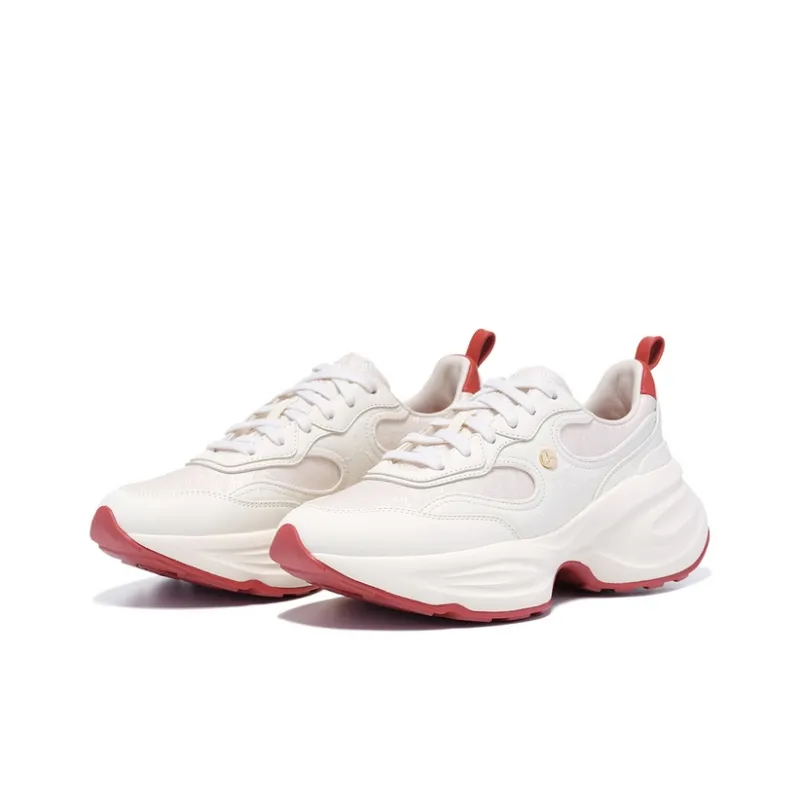 LI NING 1990 Classic Collection Rebound Anti Slip And Wear Resistant Low Top Casual Shoes Women's Ecru-1