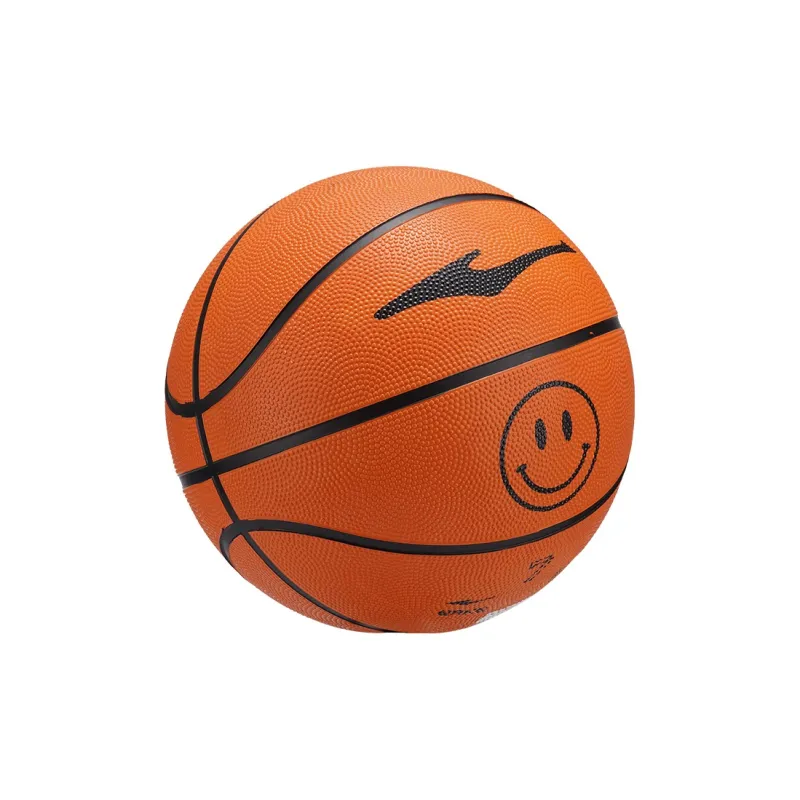 Erke Smiley Face Collection Rubber Basketball Brown Size 7.5 Training Competition Unisex-2