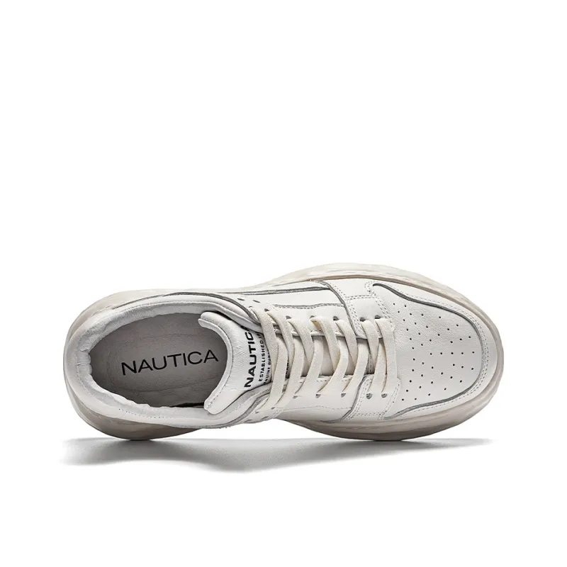 NAUTICA Slip Resistant Cushioning Wear Resistant Lightweight Low Top Skateboard Shoes Men's White-4