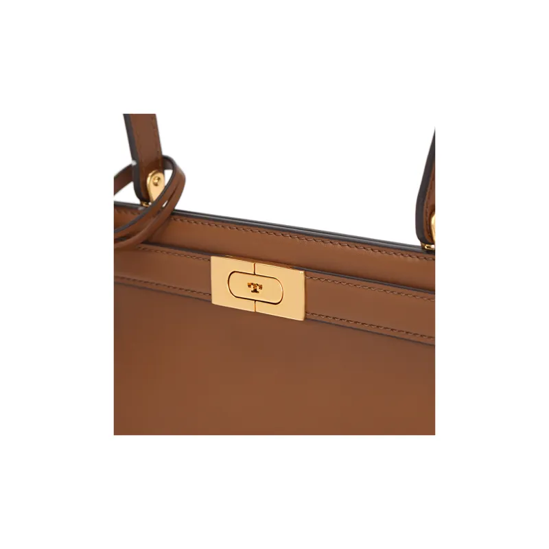 TORY BURCH Lee Radziwill Cow Leather Handbag Trumpets Women's Brown-4