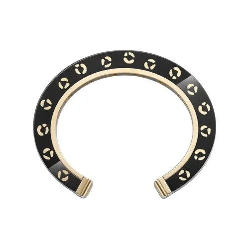 CARTIER 18K Gold Bangles Unisex Black
