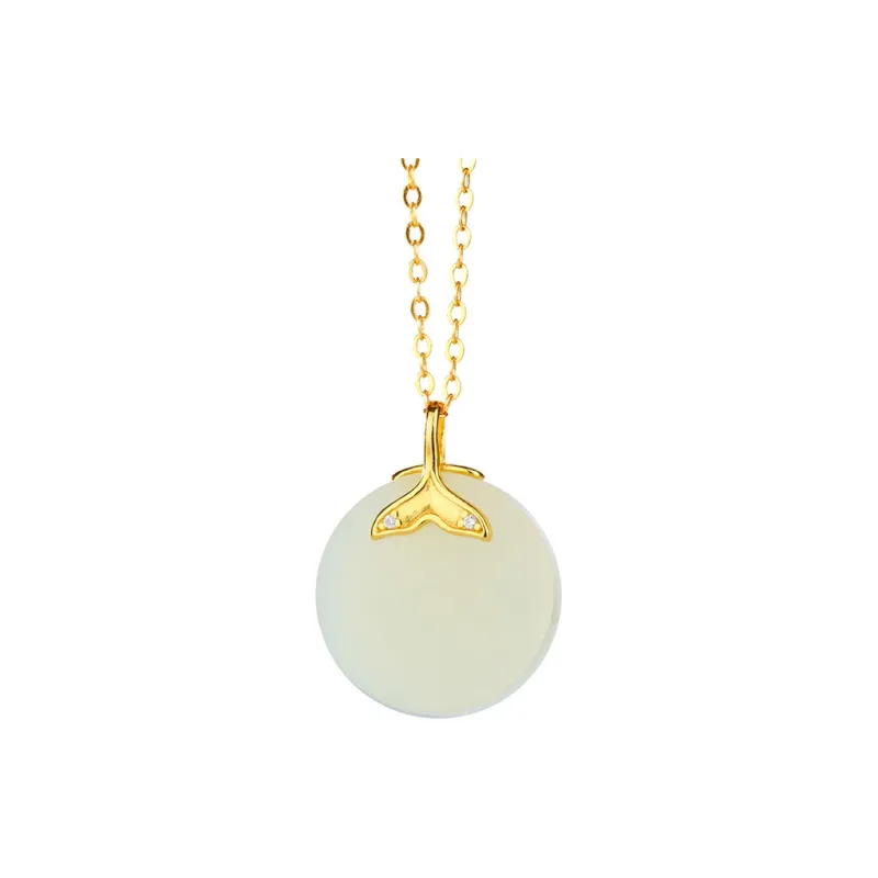Royal Heaven's Choice Hetian Jade Necklaces Pale Greenish White Jade Unisex-3