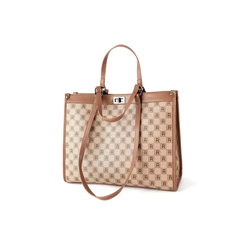 Vigno Synthetic Leather One Shoulder Handbag Regular Women's Coffee/Khaki-5