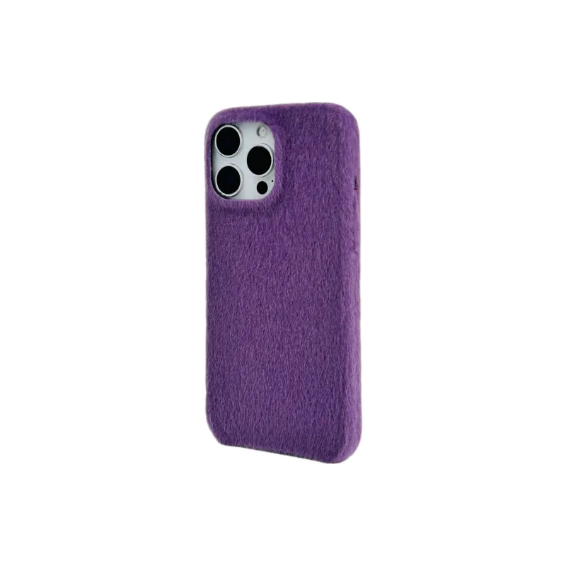 Wei Xin Plush Material Purple Plush Bowknot Phone Cases Compatible With IPhone 16/15 Pro Max/Apple 13/14 Pro/Max-6