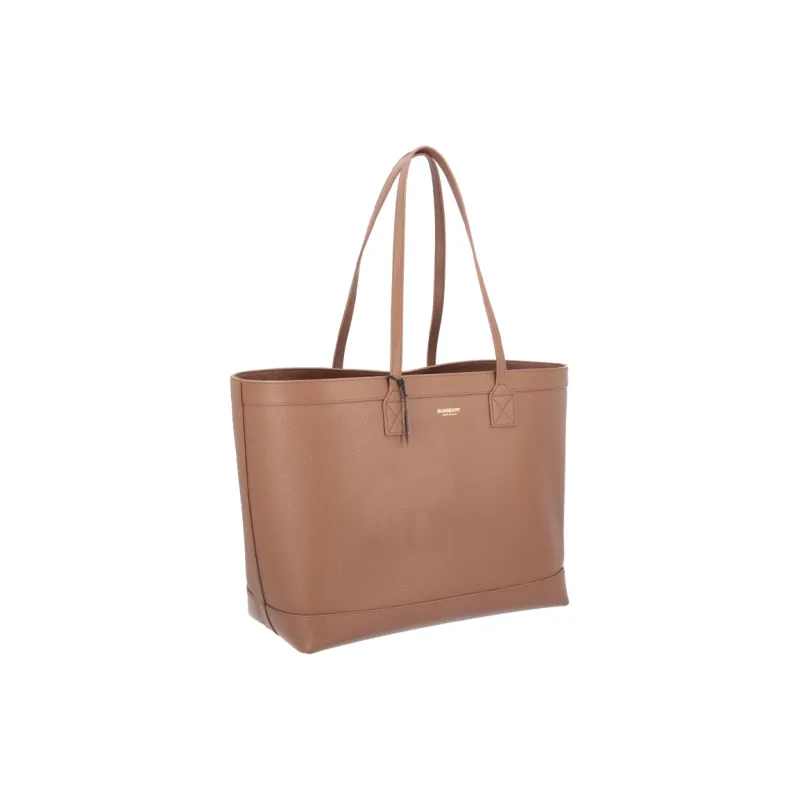 Burberry Leather Tote Bag Shopping Bag Shoulder Bags Women's Earth Brown-3
