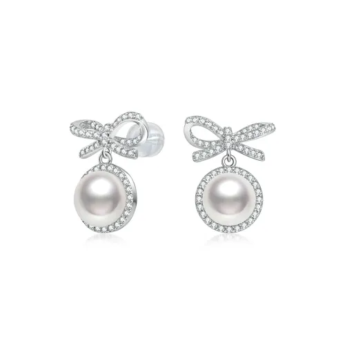 ME LUXE Freshwater Pearl Stud Earrings Gentle Sweet Style Minimalist Premium Feel Women's