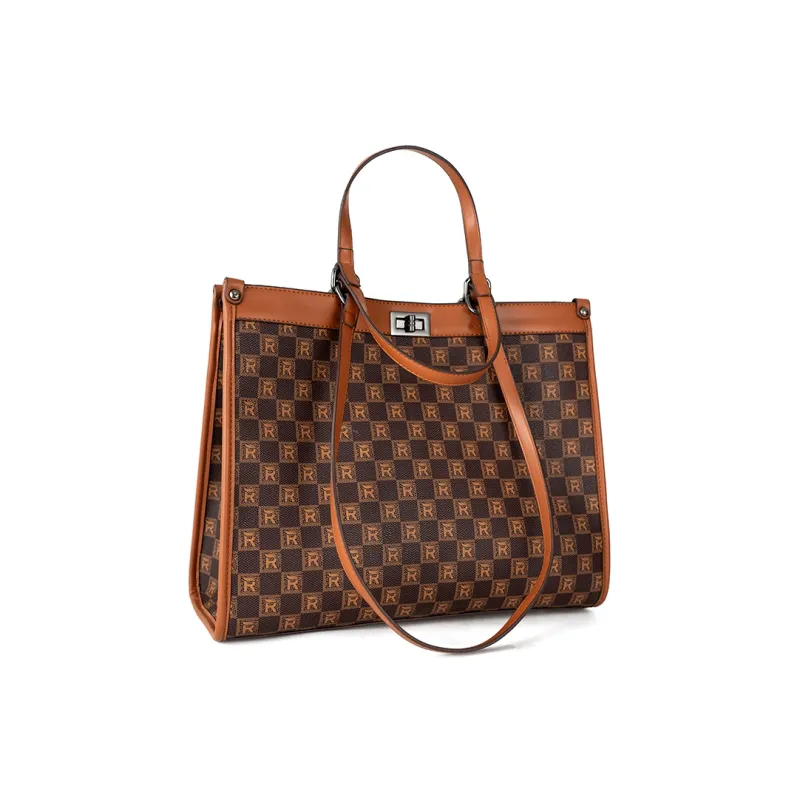 Vigno Synthetic Leather One Shoulder Handbag Regular Women's Coffee/Khaki-1