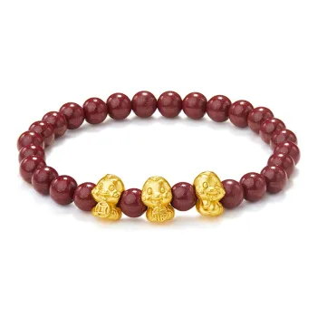 AGOVSKI Reconstructed Cinnabar Jade Bracelets Unisex