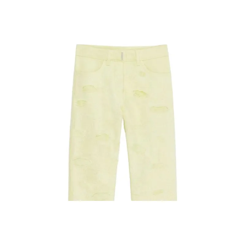 Givenchy Distressed Denim Jeans 'Acid Yellow'-4
