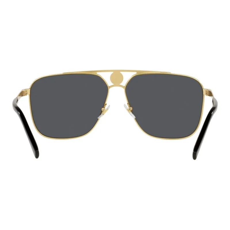 VERSACE Metal Aviator Sunglasses Men's Gold-5