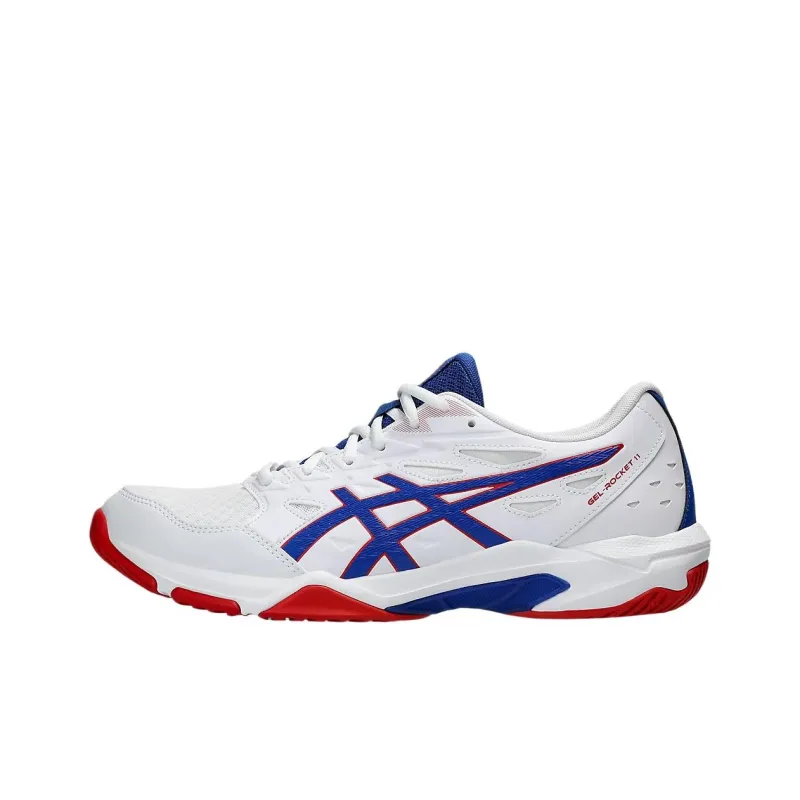 Asics Gel Rocket 11 Cushioning, Slip Resistant, And Abrasion Resistant Low Top Training Shoes Men's White-0