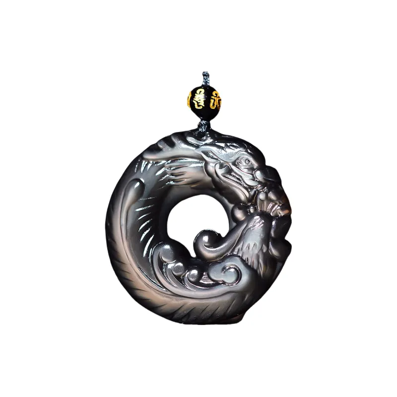 ZHIZUO Obsidian Necklaces Unisex-0