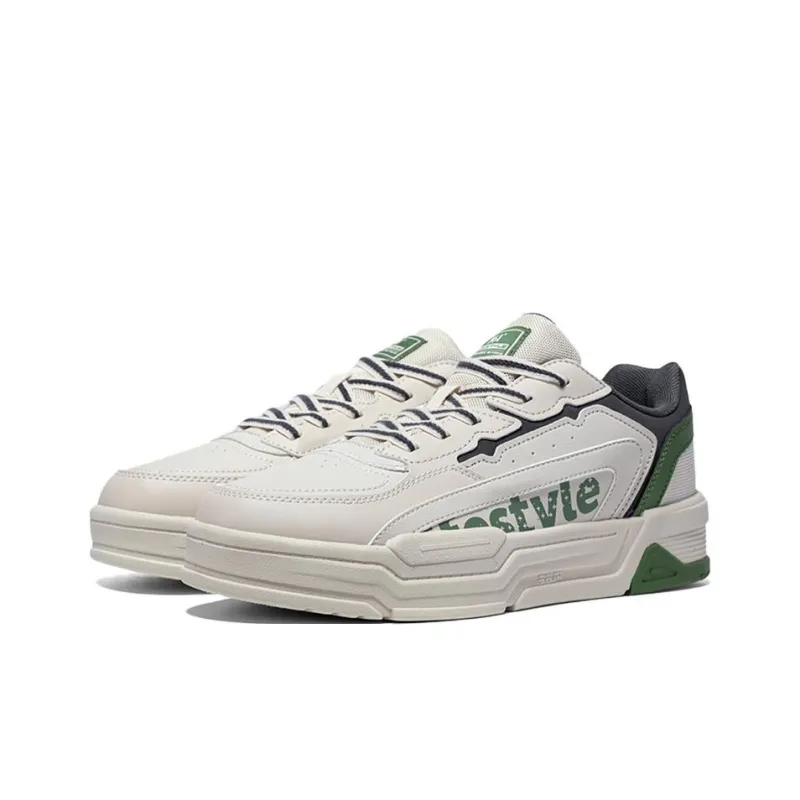 361° Anti Slip Wear Resistant Low Top Skateboard Shoes Men's Beige Gray Green-2