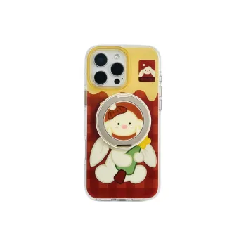 Wei Xin Acrylic Material Rabbit Magnetic Stand Phone Cases Compatible With IPhone 16/15 Pro Max/Apple 13/14 Pro/Max