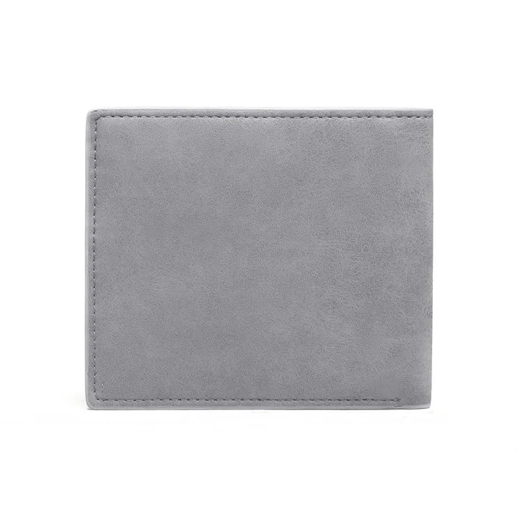 CNOLES PU Card Holder Coin Purse Men's Dreamy Gray-2