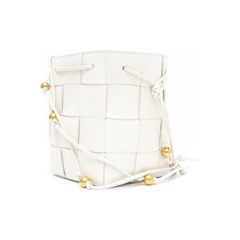 Bottega Veneta Calfskin Bucket Bags Shoulder Bags Women's White-1