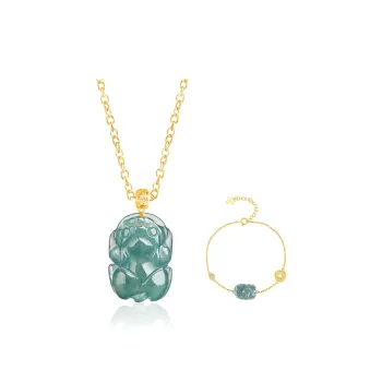 Long Fu Glutinous Jade Necklaces Women's