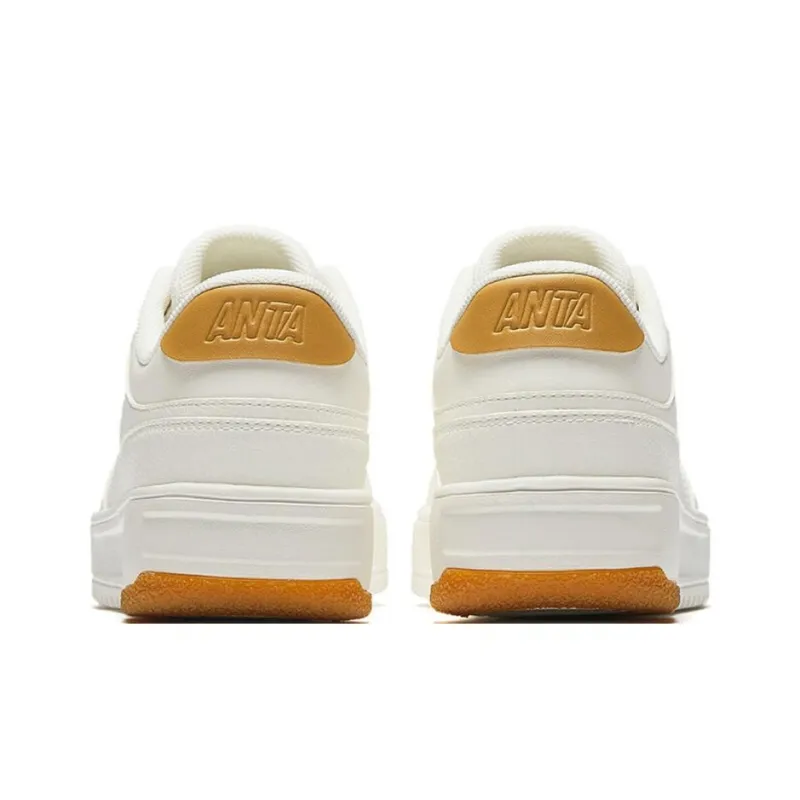 Anta Broken Bamboo Anti Slip Wear Resistant Low Top Skateboard Shoes Women's White-3