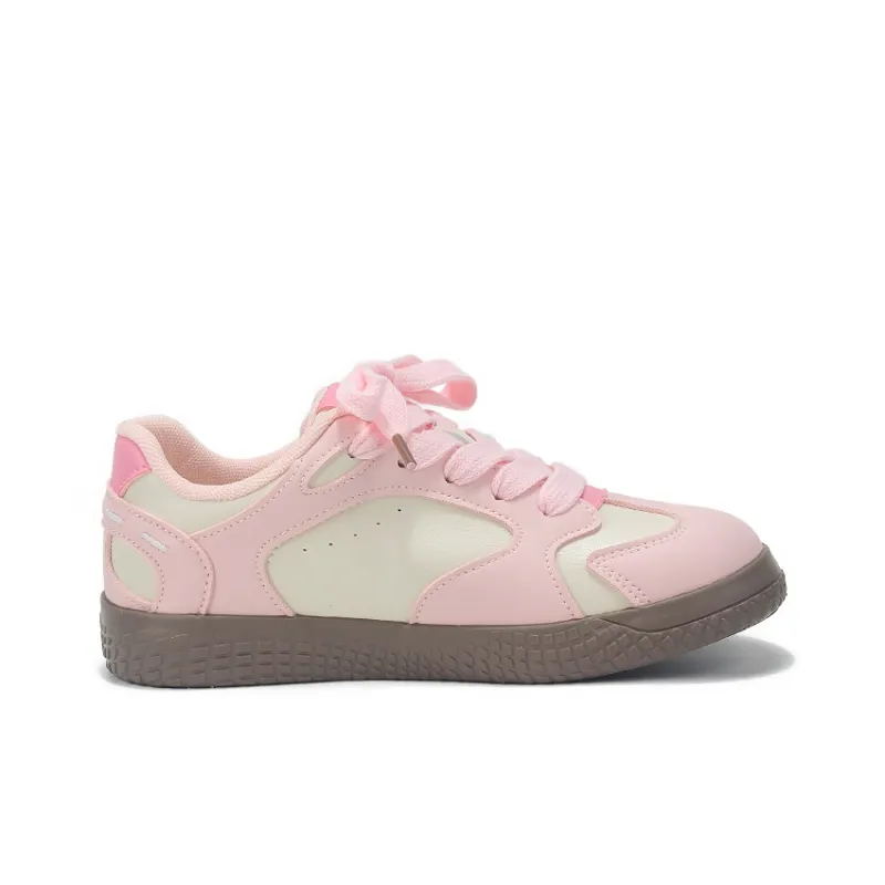 Yobn Wear resistant And Lightweight Low Top Skateboard Shoes Women's Pink-1