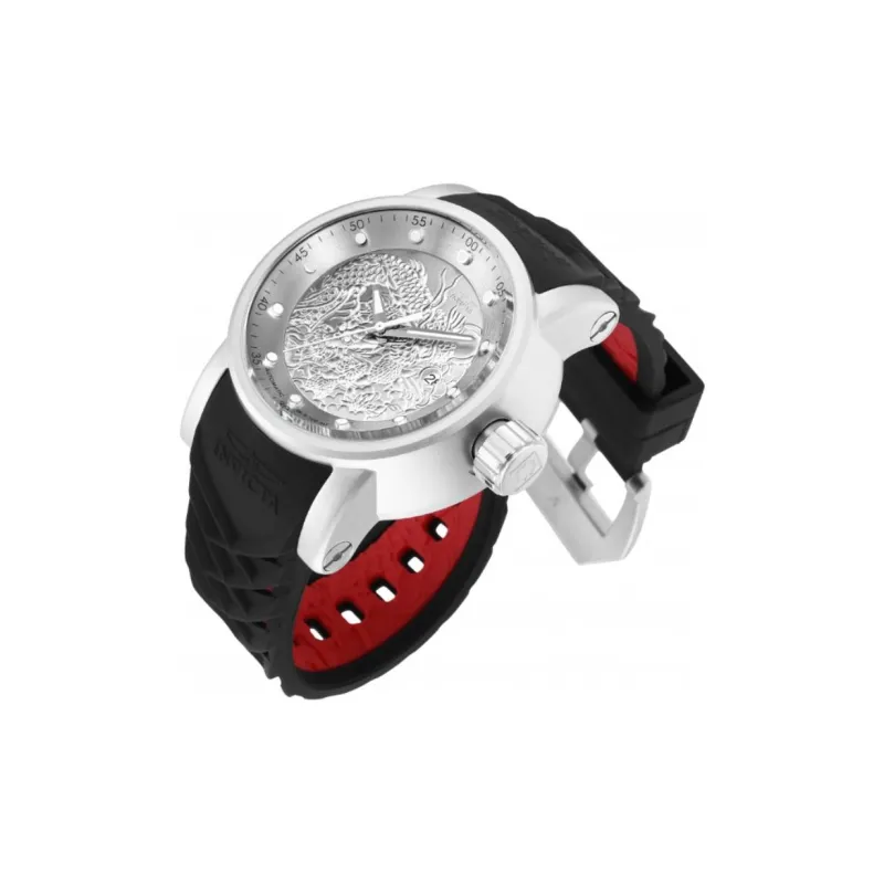 INVICTA Wrist Watch Automatic Mechanical Movement Silicone Strap 48mm Silver Dial Men's Watches-1