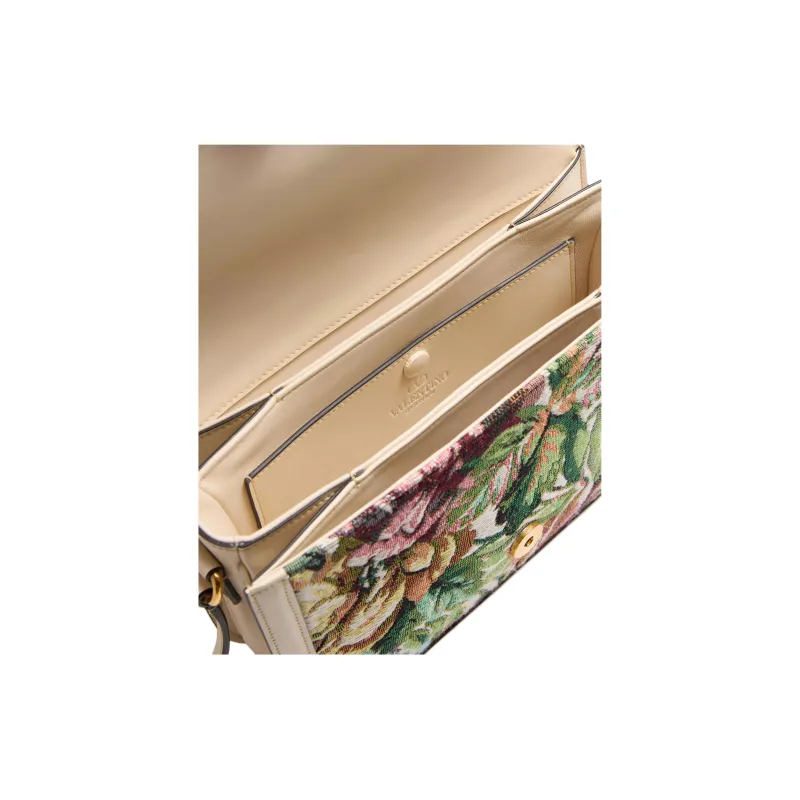 Valentino Jacquard Fabric Shoulder Bag Women's Butter & Multicolor-4