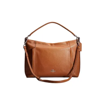 COACH Scout Glossy Pebbled Leather Crossbody One Shoulder Handbags Large Size Women's Saddle Color