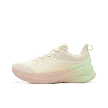 QIAODAN Streamer Cushioning Coverage Rebound Low Top Running Shoes Women's Beige Green