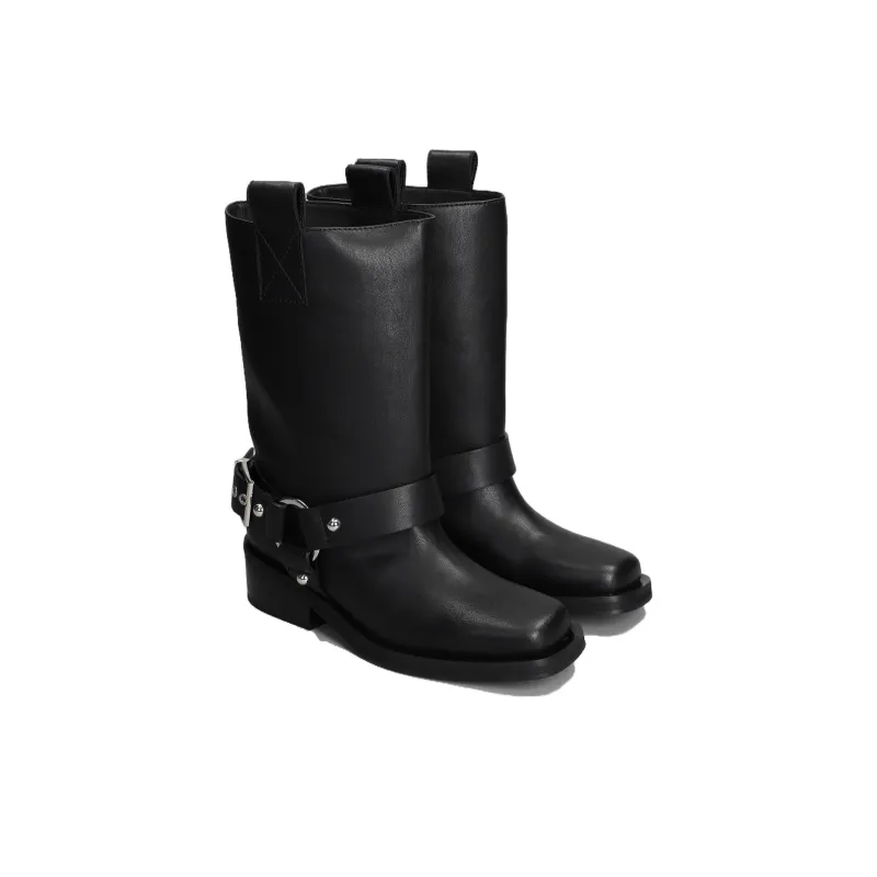 GANNI Mid Shaft Biker Boots Women's-2