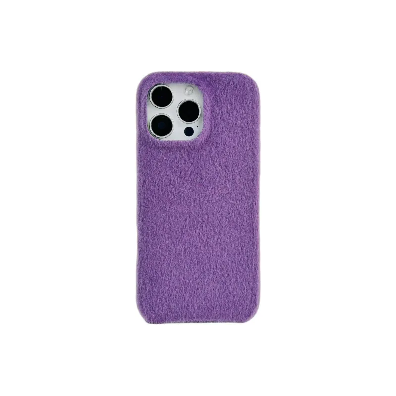 Wei Xin Plush Material Purple Plush Bowknot Phone Cases Compatible With IPhone 16/15 Pro Max/Apple 13/14 Pro/Max-4