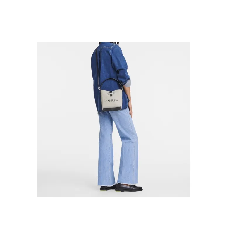 LONGCHAMP Small Roseau Canvas Bucket Bag-7