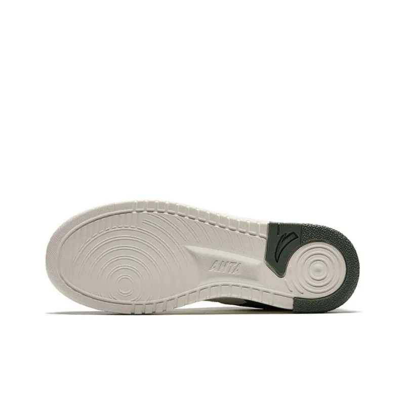Anta Broken Bamboo Anti Slip And Wear Resistant Lightweight Low Top Skateboard Shoes Men's White Green-4