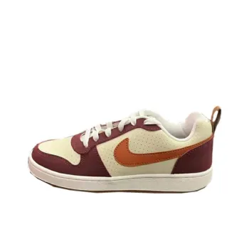 Nike Court Borough Anti Slip Wear Resistant Low Top Skateboard Shoes Women's Yellow Red
