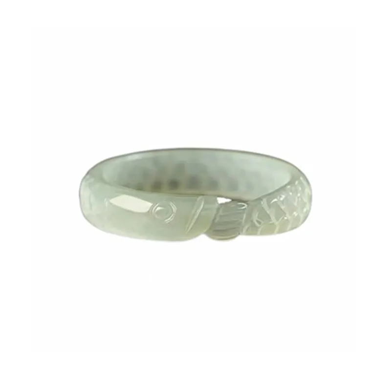 Zhen Yu Zhen Pin Hetian Jade Rings White Jade/Pale Greenish White Jade Unisex-5