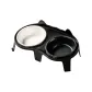 Ceramic Black White Double Bowl+Black Food Rack
