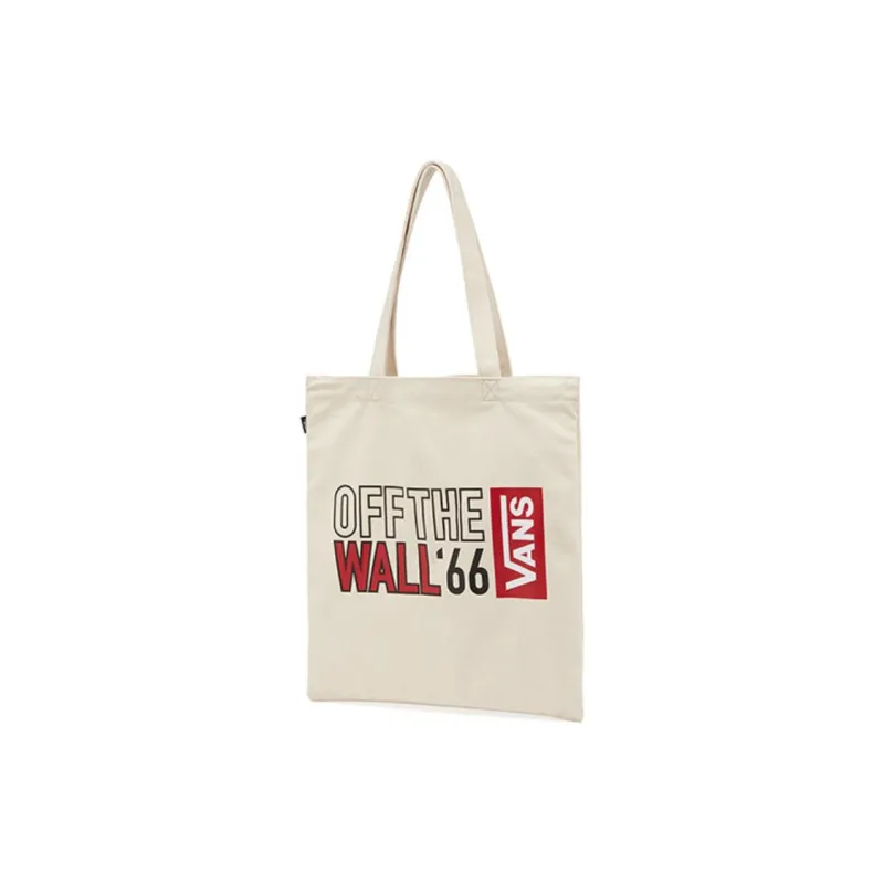 Vans Cotton Shopping Bag Shoulder Bag Handbag Regular Unisex Beige-1