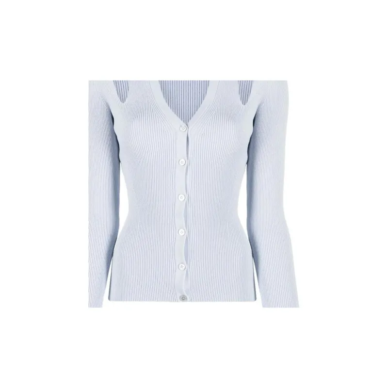 Alexander McQueen Cut out Ribbed knit Cardigan-5