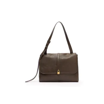 JONBAG Synthetic Leather Shoulder Bag Couple Large Size Women's Mocha/Black