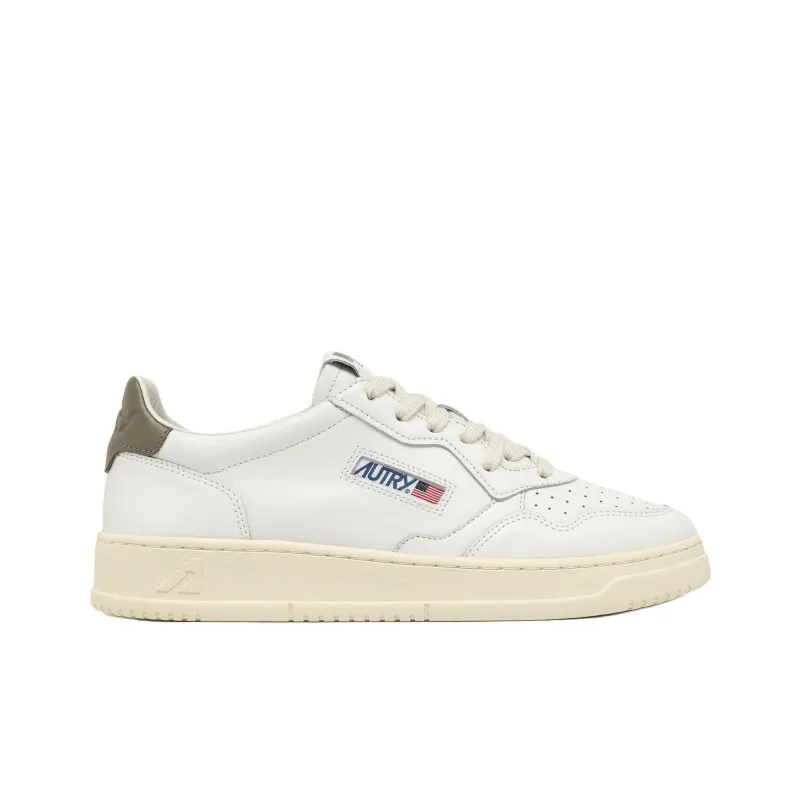AUTRY Medalist Leather Low White Covert Green-1