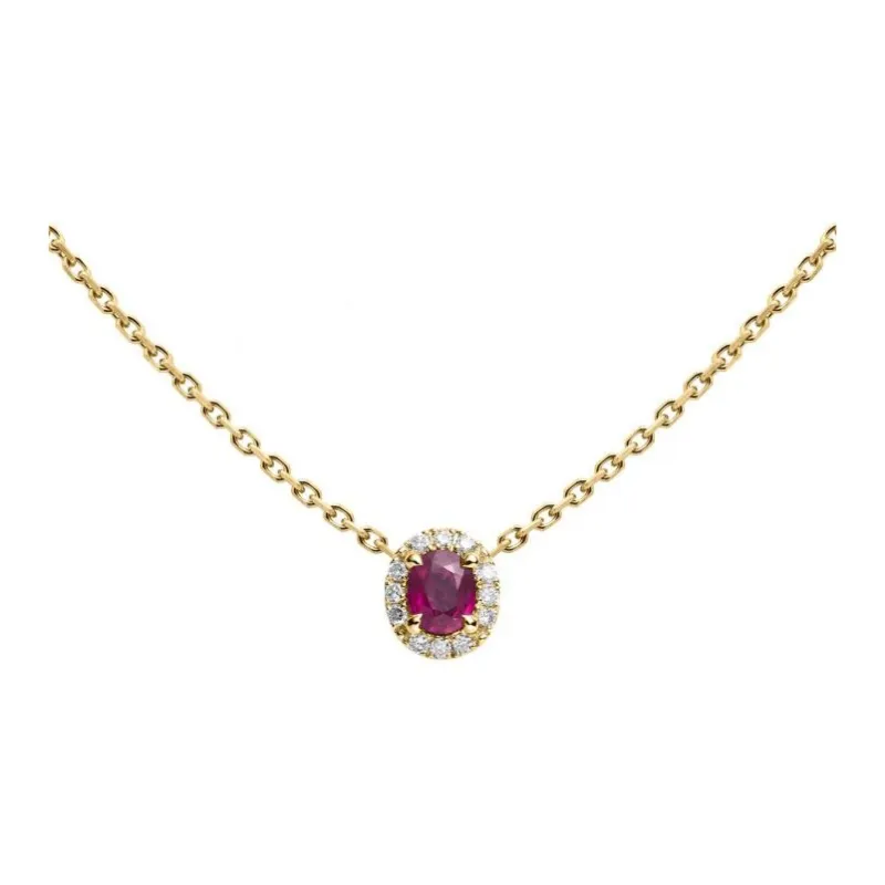 Redline Gold Diamond Ruby Necklaces Women's Gold-1