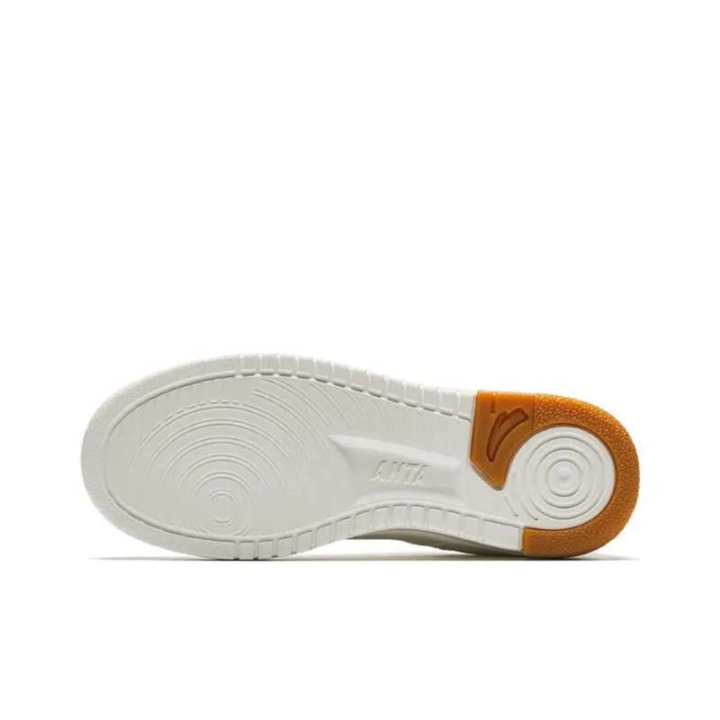Anta Broken Bamboo Anti Slip Wear Resistant Low Top Skateboard Shoes Women's White-4
