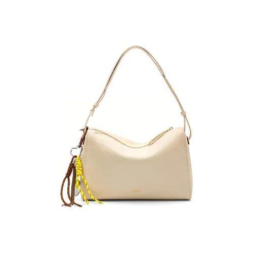 HONGU Cow Leather Small Square Bag Shoulder Bag Small Size Women's Ecru
