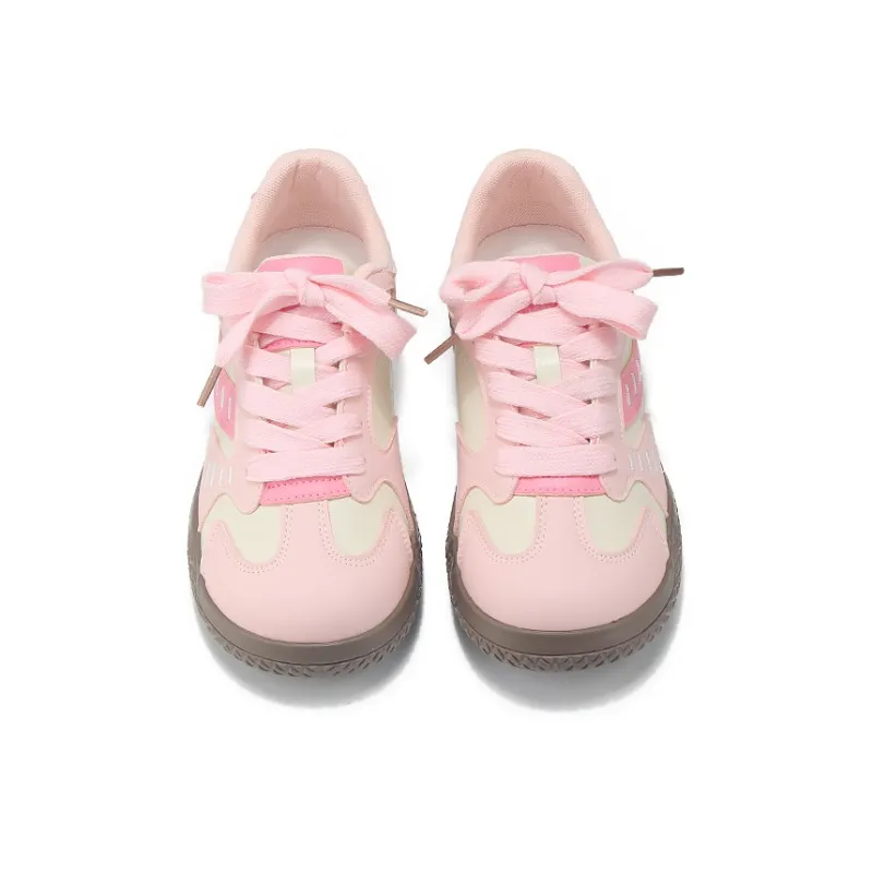 Yobn Wear resistant And Lightweight Low Top Skateboard Shoes Women's Pink-3