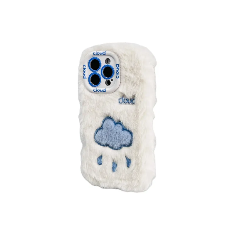 Wei Xin Plush Material Plush Clouds Phone Cases Compatible With IPhone 16/15 Pro Max/Apple 13/14 Pro/Max-2