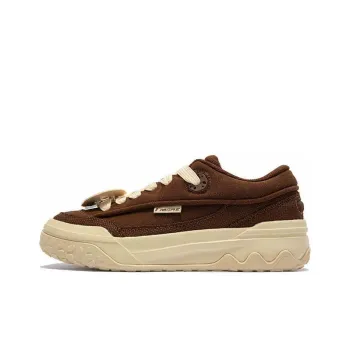 361° Shortbread Anti Slip Wear Resistant Mid Top Skateboard Shoes Men's Brown Beige