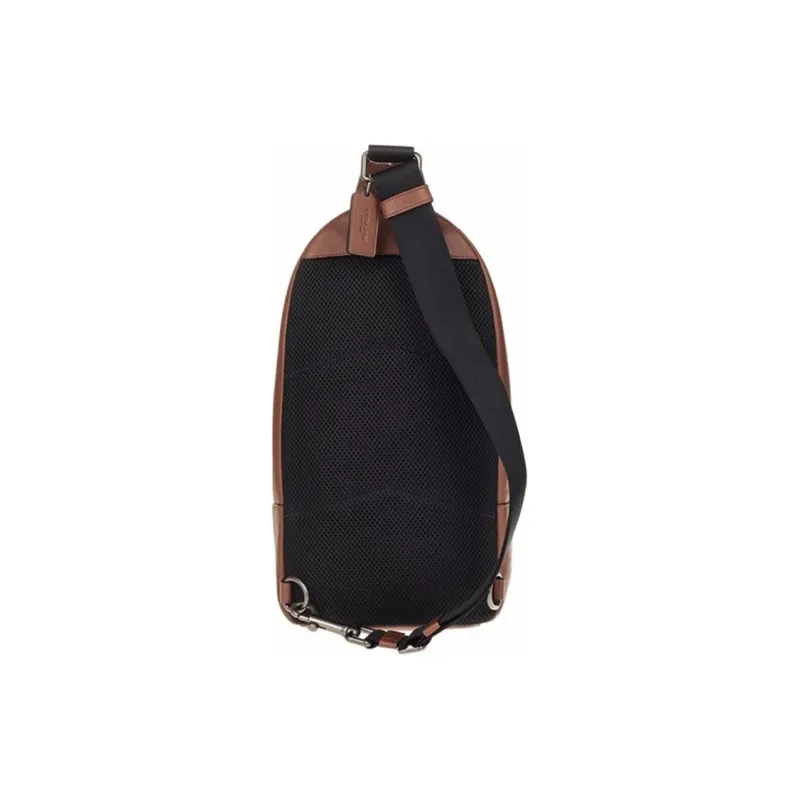 COACH Houston Cow Leather One Shoulder Crossbody Sling Bags Medium Size Men's Brown-4