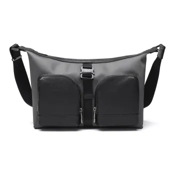 ELLE HOMME Cow Leather With Fabric Crossbody Bag Regular Men's Green/Black