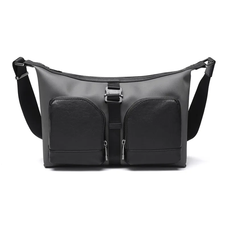 ELLE HOMME Cow Leather With Fabric Crossbody Bag Regular Men's Green/Black-0