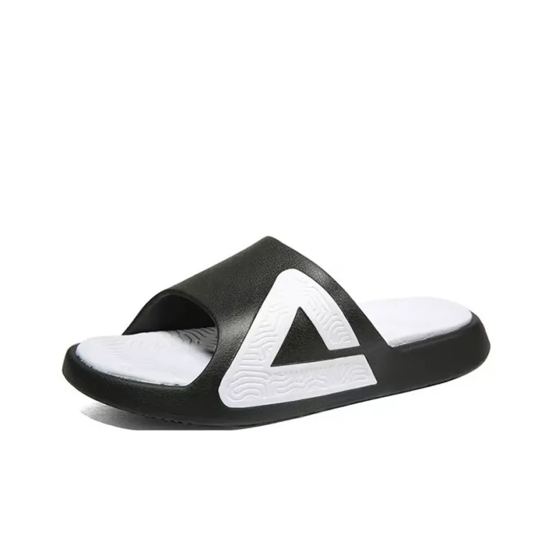 PEAK Tai Ji1.0 Slip Resistant Odor Resistant Slide Slippers Men's Black White-1