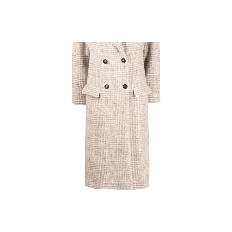 Brunello Cucinelli Double Breasted Checked Coat-5